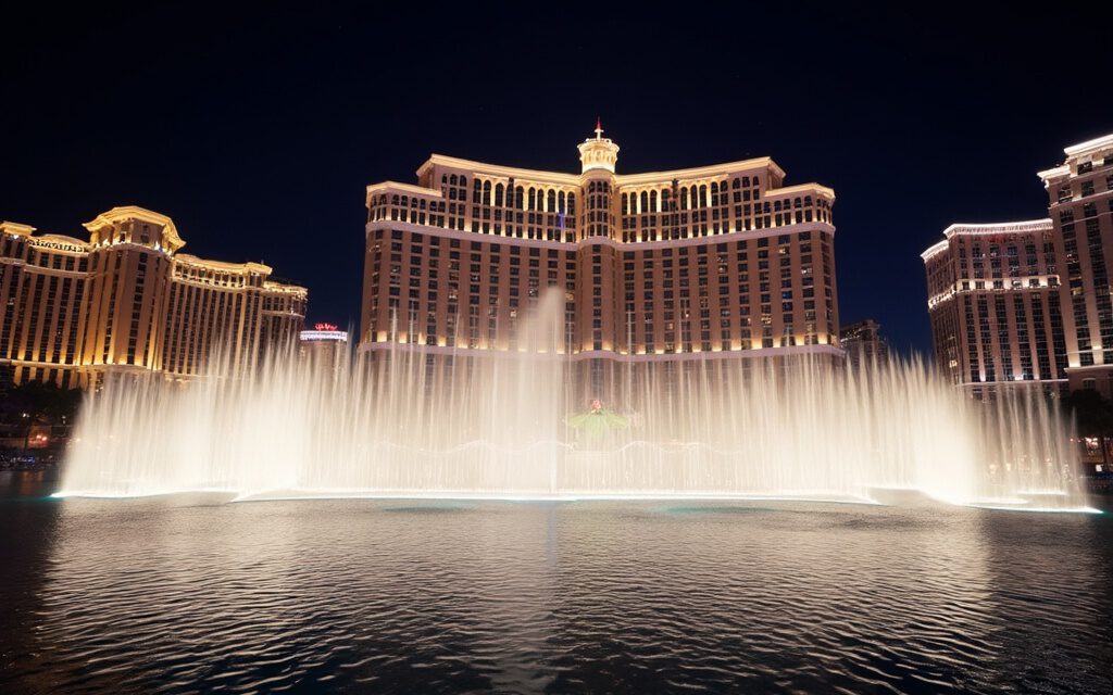 Die magischen Wasserfontänen des Bellagio in Las Vegas